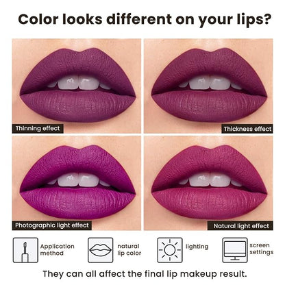 Red-Toned Purple Liquid Lipstick - Long Lasting, Smudge Proof, Transfer Resistant Lip Color, Waterproof, Non-Transfer Formula (Purple Potion)
