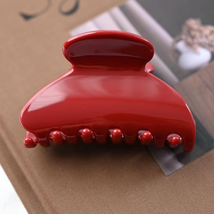 Handmade Celluloid Acetate French Design Barrettes Tortoise Shell Claws Hair Claw Luxury Fashion Accessories Hair Clip for Women (burgundyred)