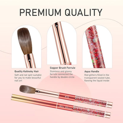Acrylic Nail Brush Size 12, 100% Real Kolinsky Nail Brush for Acrylic Powder Application, Handmade Women Manicure Nail Extension Tool for Professional DIY Home Salon and Beginner