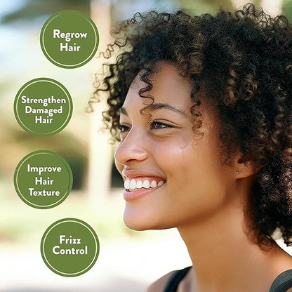 100% & Unrefined Pure Batana Miracle Oil for Smoother Hair Growth - from Honduras, Repairs Damaged Hair & Hair Loss, 2 oz