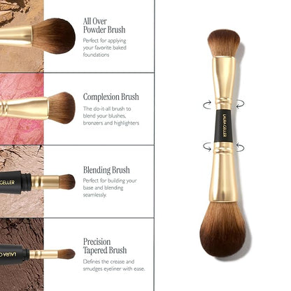 LAURA GELLER NEW YORK Holiday 2025 Gellers Greatest Kit - Baked Face & Eye Palette New York Minute + 4-in-1 Travel Makeup Brush