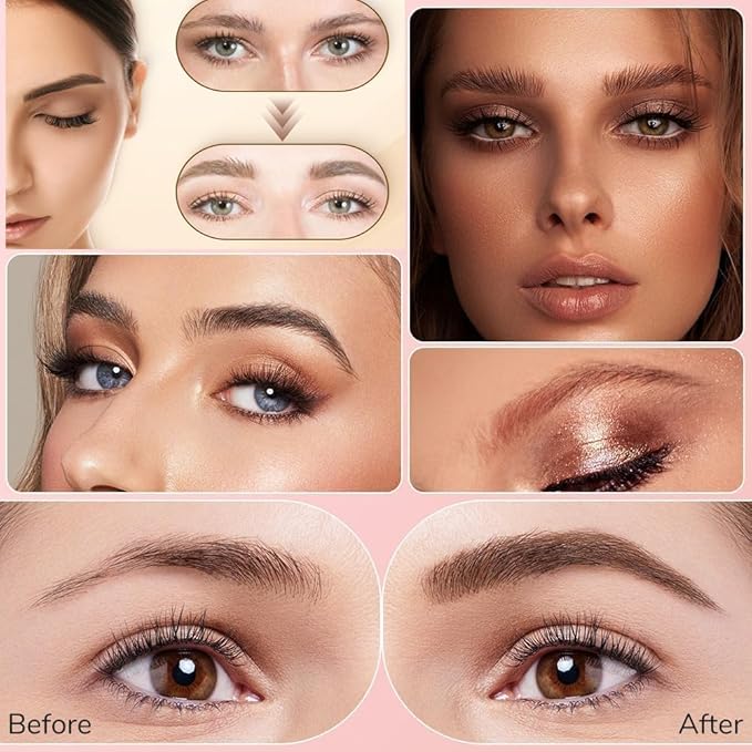 Eyebrow Pencil, Microblading Eyebrow Pencils for Women, Premium Magic 3D Waterproof Microblading Eyebrow Pen 4 Fork Tip Tattoo Pencil, Eye Brow Makeup Long-Lasting for Women (Light Coffee)