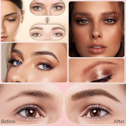 Eyebrow Pencil, Microblading Eyebrow Pencils for Women, Premium Magic 3D Waterproof Microblading Eyebrow Pen 4 Fork Tip Tattoo Pencil, Eye Brow Makeup Long-Lasting for Women (Light Coffee)