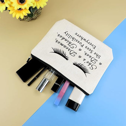 Inspirational Gifts for Coworker Women Makeup Bag Boss Leader Boss's Day Gifts Motivational Gift for Her Wife Daughter Sister Aunt Best Friend Cosmetic Bag Graduation Christmas Gift Travel Pouch