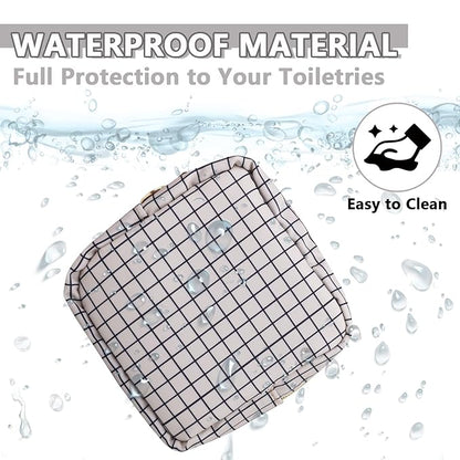 Mini Makeup Pouch for Purse, Nylon Travel Toiletry Organizers Small Cosmetic Bag for Women Girl, Checkered Cute Zipper Coin Purse Preppy Storage Bag for School Work(Mini-Checkered)