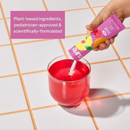 Cure Hydration - Kids Electrolyte Drink Mix | Plant-Based Pediatrician Formulated Rehydration | No Added Sugar, FSA-HSA, Non-GMO, Gluten-Free, No Artificial Flavors | 14 Packets - Fruit Punch