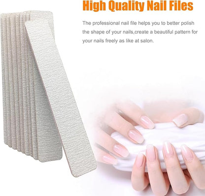 27pcs Double Sided Emery Board,80/80 Grit Nail Files for Acrylic Nails, Professional Nail File