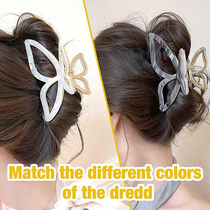 Large Butterfly Hair Claw Clip for Women - Secure Hold Metal Hair Clips for Thick Hair - Elegant Butterfly Design Hair Accessories for Styling (4.33 Inch, Multiple Colors)