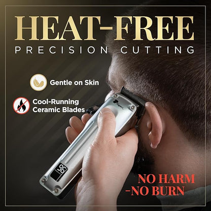 Fagaci Professional Hair Clippers for Men with Superior Precision, 5X Longer Sharpness Professional Barber Clippers Cordless with 2 Blades Fade & Taper, Brushless Motor Mens Hair Clipper Cordless Set