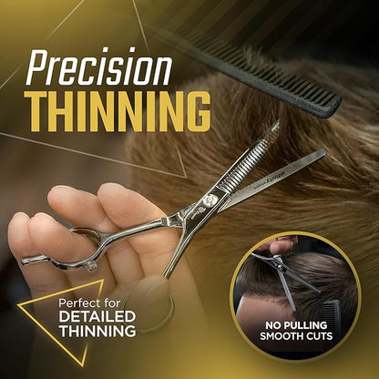 Fagaci Hair Thinning Scissors 6" with 440C Steel, Extreme Sharpness & Precise Cuts Texturizing Shears, Barber Thinning Shears, Hair Cutting for Women & Men, Slim Blades Texturizing Scissors