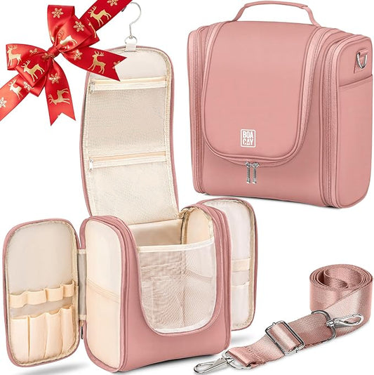 BOACAY Extra Large Hanging Travel Toiletry Bag for Women and Men, Makeup Bag, Bathroom & Shower Organizer Kit for Accessories, Cosmetics, Essentials