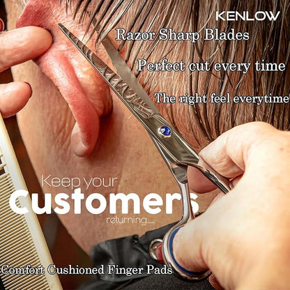 Hair Cutting Scissors, KENLOW Professional Hair Scissors With Comfortable Removable Finger Grips. Perfect As Hair Shears For Hair Cutting Or Barber Scissors. Haircut Scissors For Salon Or Home Use.