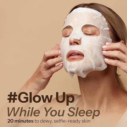 Retinol & Vitamin E Sheet Mask - Anti-Aging, Acne Scar & Hyperpigmentation - Hydrating, Dermatologist Tested Korean Skincare - Clean Beauty, Cruelty-Free, All Skin Types - 5 Masks
