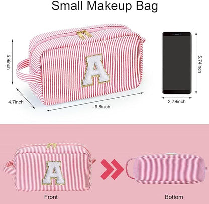 YOOLIFE Birthday Gifts for 6 7 8 9 10 11 12 13 14 15 Year Old Girl, Daughter Gifts, Teen Girl Gifts Trendy Stuff, Initial Makeup Bag, Pink S