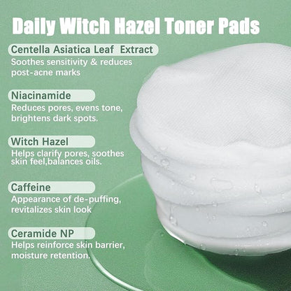 Madecassoside Toner Pads|Soothe Redness,Strengthen Barrier & Refine Pores with Centella Asiatica,Caffeine + Niacinamide | 110 Pads for All Skin Types