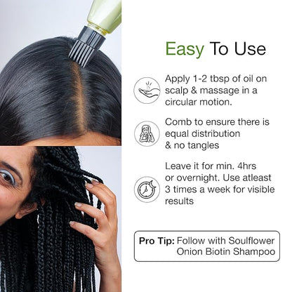 Soulflower Organic Castor Oil, For Thicker & Voluminous Hair, Eyebrows & Eyelashes, 100% Pure, Natural, Cold Pressed, Organic Certified - 6.77 Fl Oz