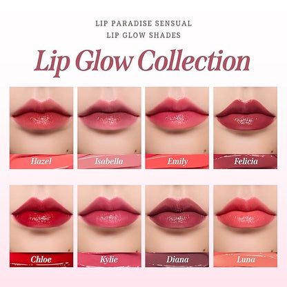 DEARDAHLIA Lip Paradise Sensual Lip Glow (Luna) - Weightless Hydrating Vegan Lipstick with Glossy Finish, Natural Radiant Glow & Shea Butter Nourishment. 0.11 oz