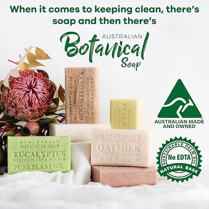 Australian Botanical Soap, 6.6 OZ, Aloe Vera and Green Tea Extract, Triple Milled Bars made with a Natural Soap Base and Enriched with Organic Shea Butter, Pack of 8