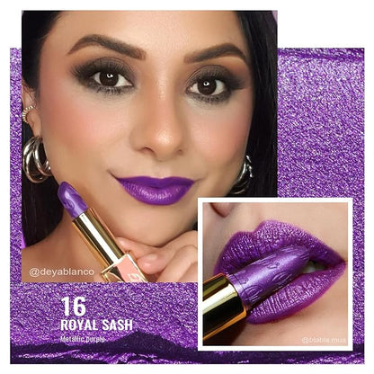 Oulac Metallic Lipstick Set 3PCS High Impact Lipcolor with Moisturizing Formula, Vegan Beauty, Full-Coverage Lip Color, Gift Lipstick for Women, 4.3g X 3PCS, 16+20+21