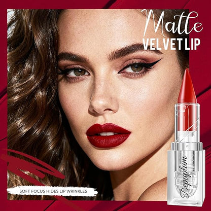 Dark Red Lipstick Gradient Matte Lipsticks Lip Liner Combo Set for Women Waterproof Long Lasting Lip Stick Pencil Cream Lip Liner and Lipstick Combo Makeup, E3