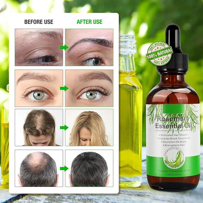 Pure Rosemary Essential Oils, Hair Growth Scalp Oil for Dry Damaged Hair(2.02 Fl Oz)