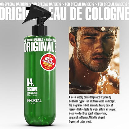 Immortal NYC Reserve 04, After Shave Spray Body/Face Men's Cologne,17 oz - Exclusive Barbers - Softens Skin - Refreshes/disinfects and Relieves Face and Skin - Moisturizing Formula After Shaving