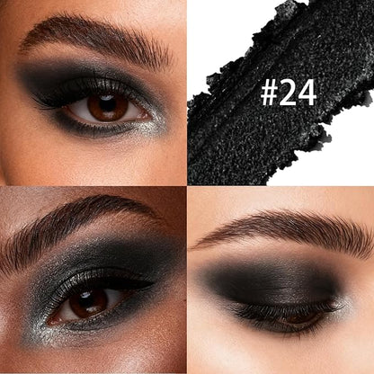 Matte Cream Eyeshadow Stick, Waterproof Eye Shadow Stick, Long-Lasting and Blendable High Pigmented Single Eyeliner Makeup for Women, 24 Black