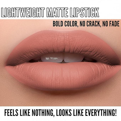 Mynena Peachy Pink Long Lasting Lipstick for Women Waterproof & Transfer-Proof | Hydrating with Shea Butter | Bold Pigment Matte Color Lip Stain | Talc-Free & Vegan Product that Performs | Gala