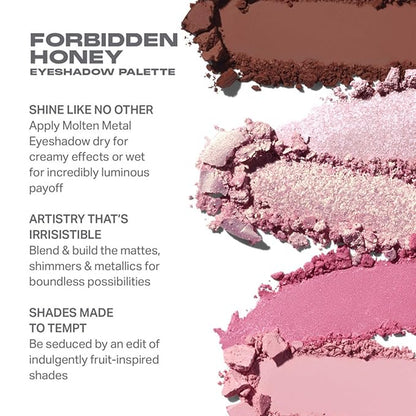 Morphe Forbidden Honey Artistry Palette - Foil-Effect Eyeshadow Palette with Matte, Shimmer & Foil Finishes - Pink & Brown Eyeshadow with Luminous Payoff (0.35 oz)