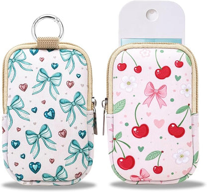 COOKOOKY 2 Pack Hand Sanitizer Spray Case Compatible with Touchland, Hand Sanitizer Holder, Mini Zippered Pouch, Small Makeup Bag for Women Friends Girls Gifts Idea