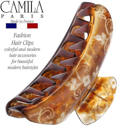 Camila Paris CP3423 French Hair Clip for Women Thick Hair for Long Curly Wavy Hair, Girls Hair Claw Clips Jaw, Durable Styling Big Claw Clip for Thick Hair, Strong Hold No Slip Grip, Made in France