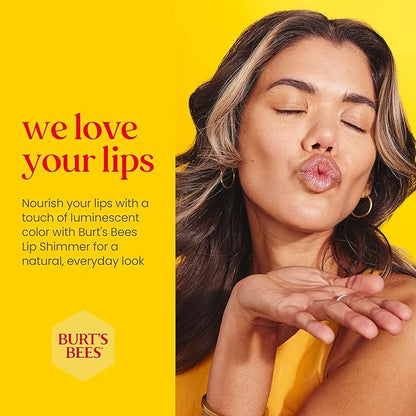 Burt's Bees Shimmer Lip Tint Set, Tinted Lip Balm Stick, Moisturizing for All Day Hydration with Natural Origin Glowy Pigmented Finish & Buildable Color, Grapefruit (4-Pack)