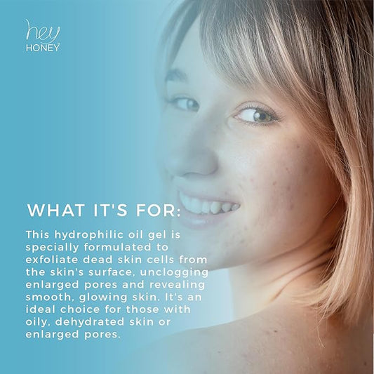 Hey Honey Skin Care Be Clear Acne Control Deep Pore Cleanser with Propolis, Tea Tree Oil & Green Tea | Pore Minimizer Face Wash for Oily Acne Prone Skin | 2.7 Oz