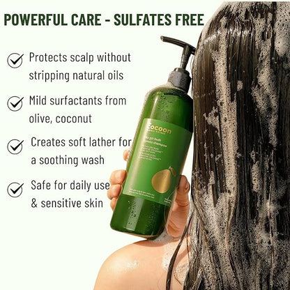 Cocoon Pomelo Shampoo & Conditioner Bundle - Anti Hair Loss, Natural, Sulfate free | For Thinning, Damaged, Color Treated Hair | Reduce Fall & Soften Strands (10.5 fl oz each)