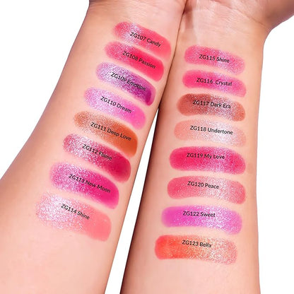 Red Pink Lipstick Moisturizing for Women Shimmer Tinted Lip Balm Hydrating Nourishing Rasberry Lip Gloss Vegan& Cruelty Free Lip Makeup, ZG116 Crystal