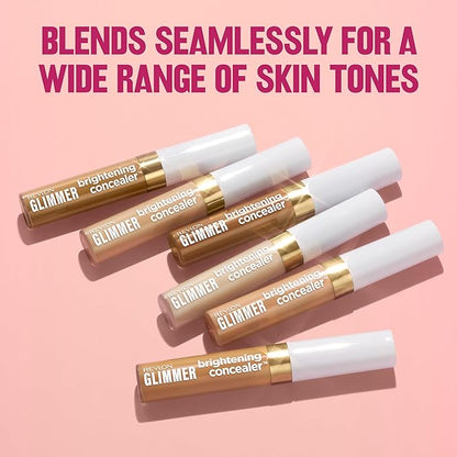 Revlon Glimmer Brightening Concealer, Liquid Under Eye Makeup, Made with Caffeine, Vitamin C, & Stevioside, 125, 0.3 fl oz