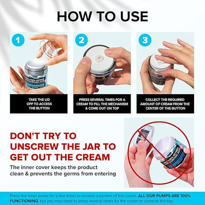 SimplyVital Anti-Aging Collagen Retinol Cream for Face, Neck & Décolleté with Hyaluronic Acid - Made in USA, Daily Collagen, Retinol & Hyaluronic Acid Cream, 2-Pack