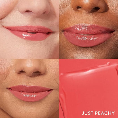 LAURA GELLER NEW YORK Jelly Balm Moisturizing Tinted Lip Balm - Just Peachy - Hydrating Vitamin E - Semi-Shine Finish