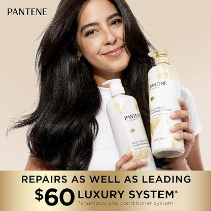 Pantene Sulfate Free Shampoo with Rice Water, Protects Natural Hair Growth, Volumizing, for Women, Nutrient Infused with Vitamin B5, Safe for Color Treated Hair, Pro-V Blends, 30.0 oz