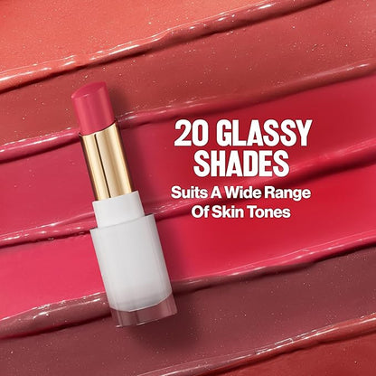 REVLON Super Lustrous Glass Shine Balm, Hydrating Tinted Lipstick, Sheer, Glossy Shiny Finish, 008 Rum Raisin, 0.11 oz