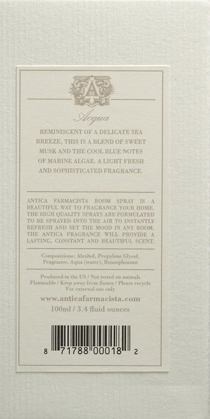 Antica Farmacista Room Spray - Acqua, 3.4 Fl Oz (Pack of 1)