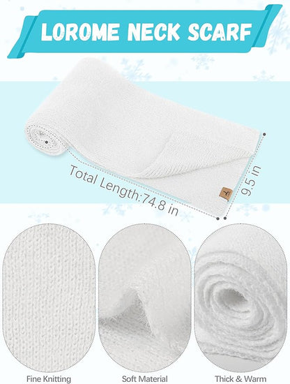 Winter Beanie Hat Scarf Gloves, Warm Fleece Knit Hat Long Scarf Neck Warmer Touch Screen Winter Gloves Set Gifts for Women