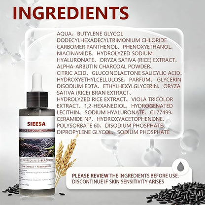 Peel Shot Glow Black Rice Peeling Ampoule, Rice Extract Exfoliating Serum Dead Skin Care for Face and Body Scrub, Gentle Skincare, Pore Refiner & Deep Hydration for All Skin Types（80ML/2.71 Fl Oz）
