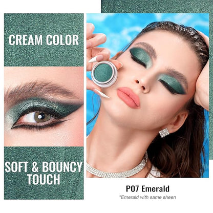 Oulac Shimmer Cream Eyeshadow also for Highlighter Blendable Eye Shadow Waterproof&Long Lasting with Moisturizing Formula Soft Shimmer Eye Make-up,Vegan & Cruelty-Free,6g P07