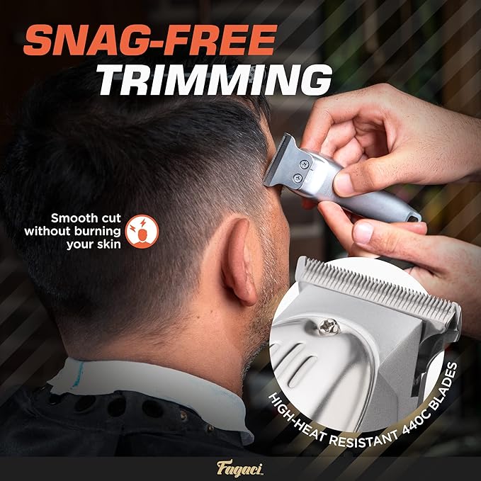 Fagaci Professional Hair Trimmer & Hair Scissors Set Extremely Sharp, Hair Cutting Scissors Professional, Hair Shears, Barber Scissors Set for Men and Women, Hair Edger T-Blade