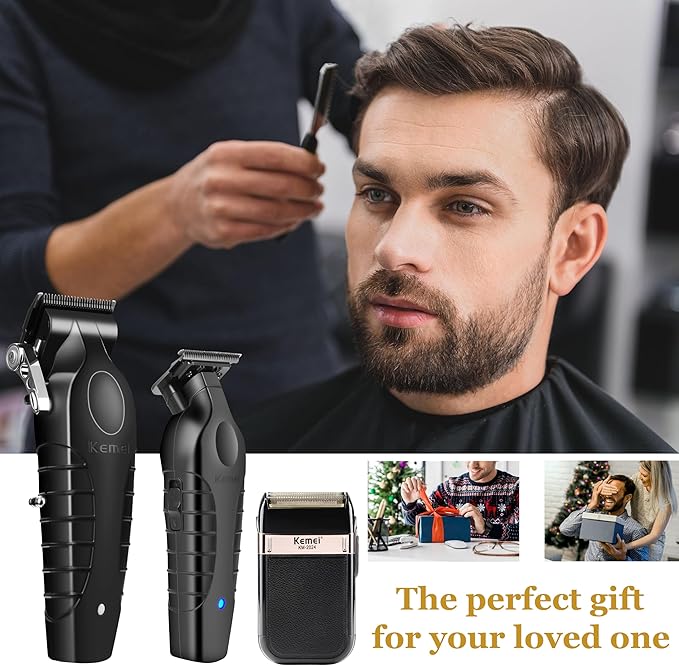 KEMEI Professional Hair Clippers, Hair/Beard Trimmer, Eletric Shaver Set for Men, Cordless Beard Trimmer, Rechargeable Barber Clippers, USB Fade Clipper Haircutting Kit, KM-2299, KM-2296, KM-2024