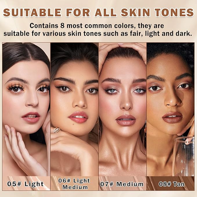 Airbrush Foundation Makeup Spray Full Coverage Foundation for Mature Skin,Long-lasting Airbrush Flawless Setting Spray,Waterproof Foundation for Smooth Radiant Skin (05 Light)