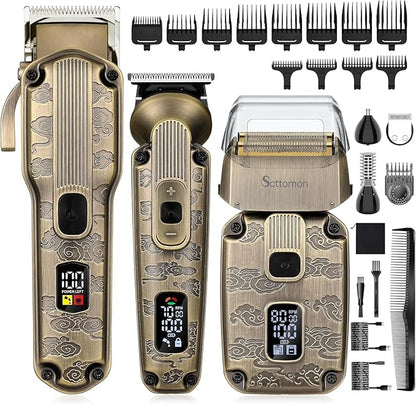 Beard Trimmer Kit Hair Clipper Set Professional Electric Foil Shaver Razor for Men Haircutting Machine for Barber Clippers and Trimmers Grooming Kit Nose Body Hair Trimmer