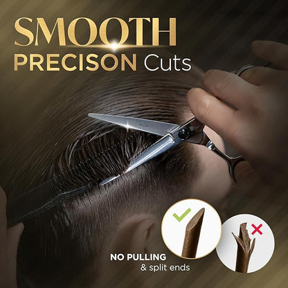Fagaci Hair Cutting Scissors 6" Razor-Sharp, Professional Hair Scissors for Haircutting with Precise Cut, Haircut Barber Shears with Lasting Sharpness and Durable Steel, Shears for Women and Men