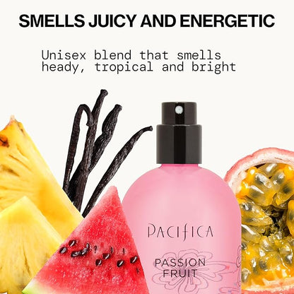 Pacifica Passion Fruit Perfume – Tropical Fruity Floral Clean Perfume for Women with Passionfruit, Pineapple & Vanilla, Vegan, Non-Toxic, Beachy Summer Scent (2 fl oz)